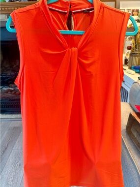 Tommy Hilfiger Sleeveless Twist-Neck Camisole in Bright Orange